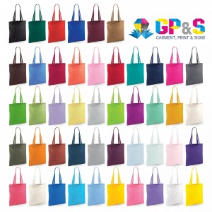 Coloured totes printed full colour