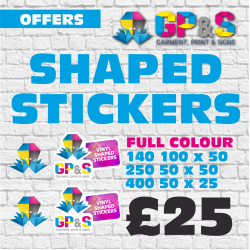 Shaped vinyl sticker offer